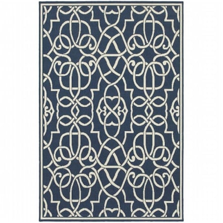 Sphinx By Oriental Weavers Oriental Weavers Meridian 2205B 8 and apos; Round Round - Navy/ Ivory-Polypropylene M2205B240RDST